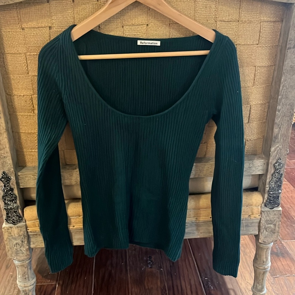 Reformation scoop neck knit top
